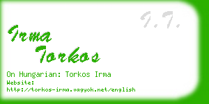 irma torkos business card